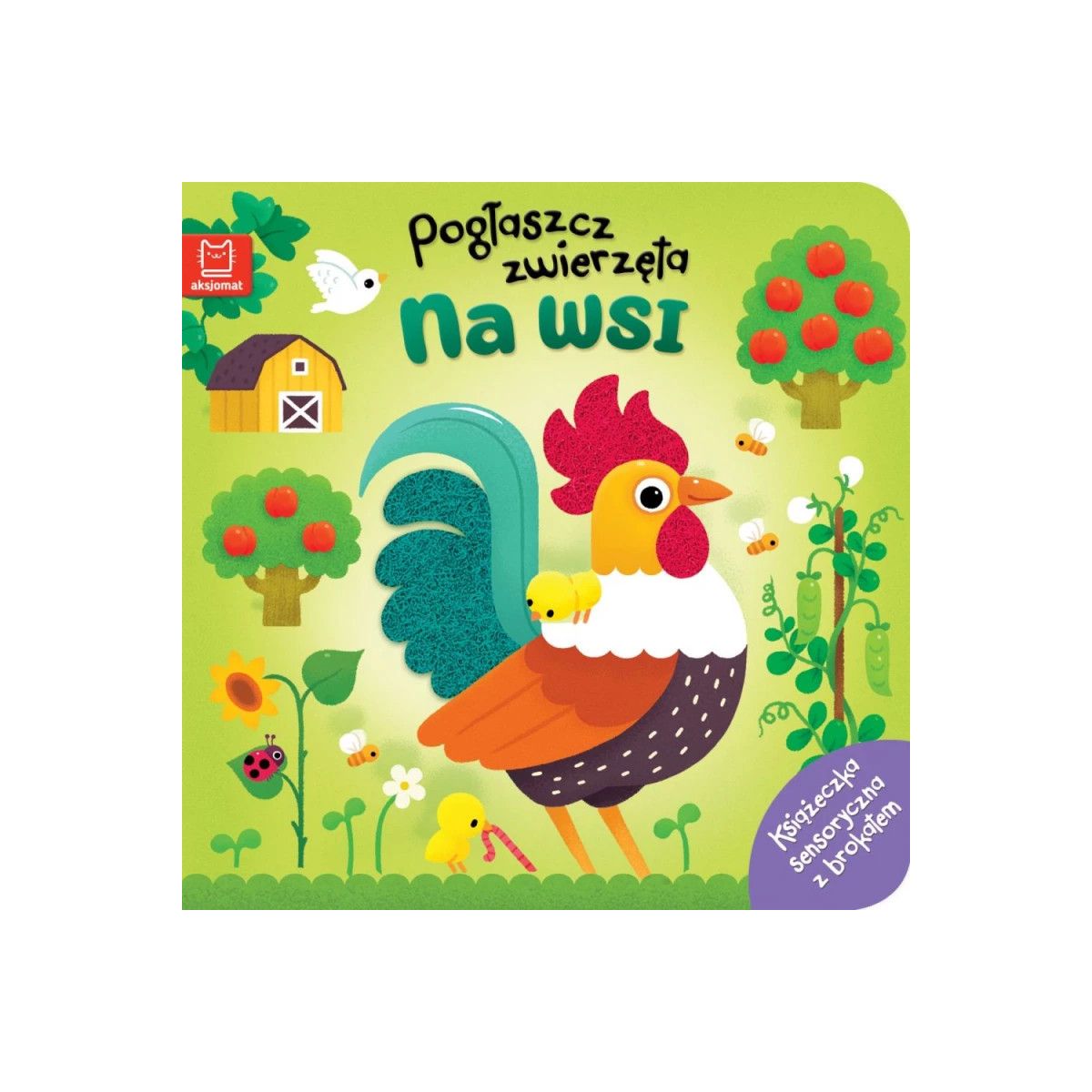 Książka dla dzieci Pogłaszcz zwierzęta. Na wsi. Książeczka sensoryczna z brokatem Aksjomat