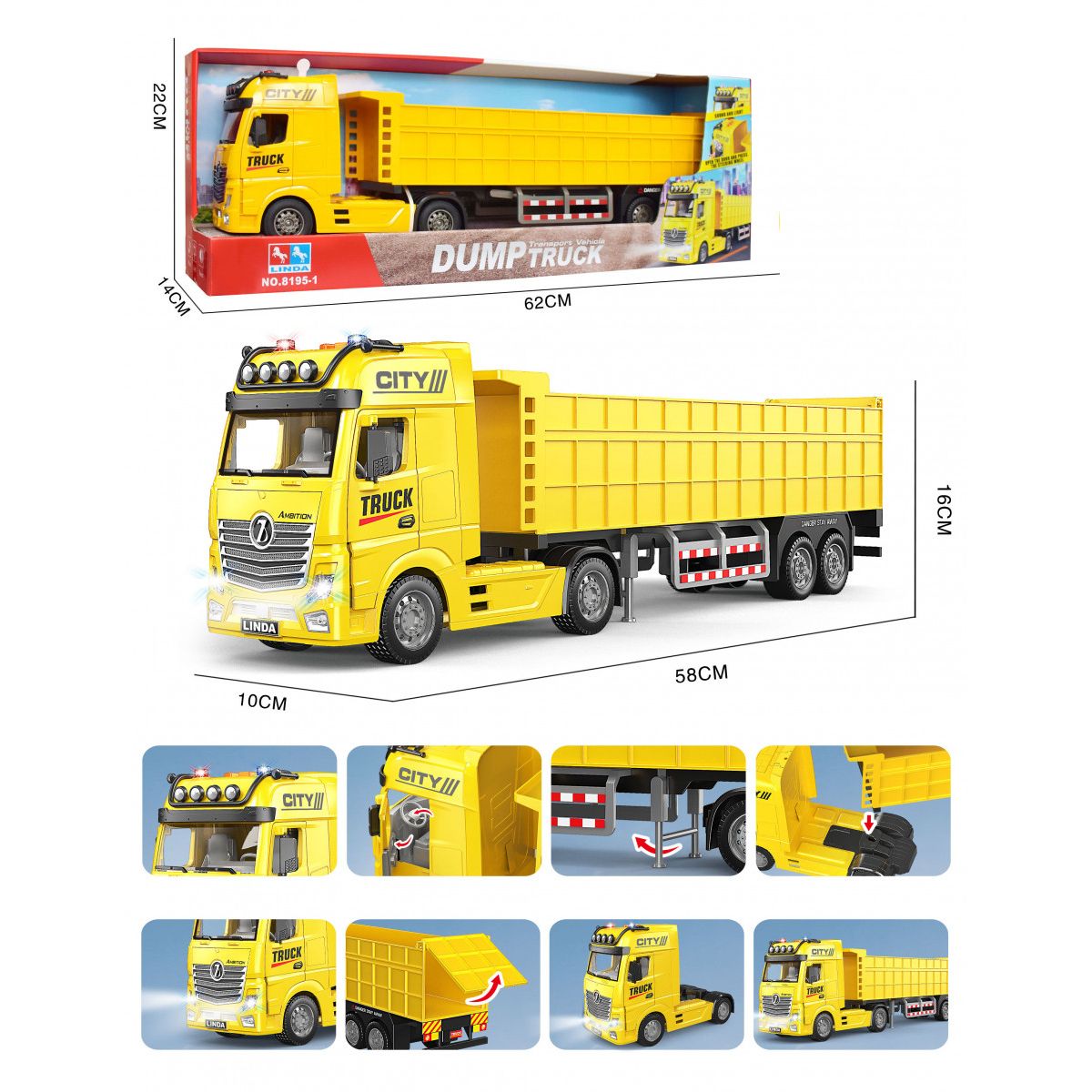 Ciężarówka Lean transportowa żółta (23113)