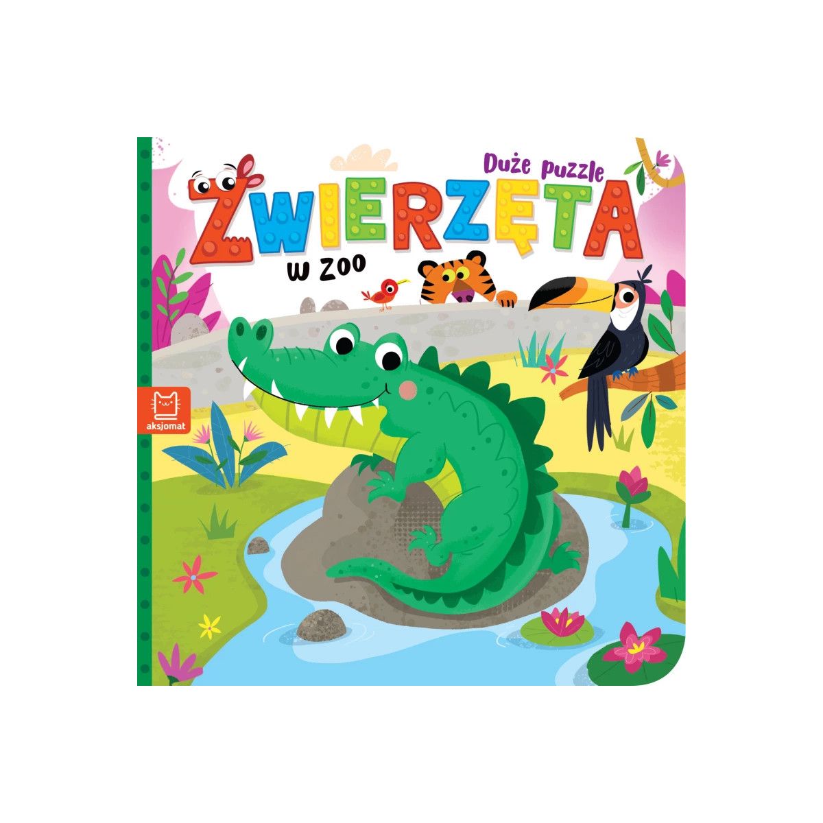 Książka dla dzieci Zwierzęta w zoo. Duże puzzle Aksjomat