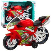 Motocykl Lean Wyścigowy Ścigacz Napęd Światła Dźwięki Czerwony (24211)