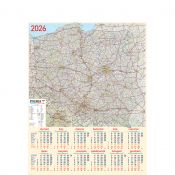 Kalendarz ścienny MAPA plakatowy 670mm x 988mm Telegraph (08)