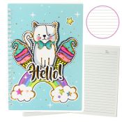 Notes (notatnik) Kot Jednorożec Lody Tęcza Turkusowy A5 60k. linia [mm:] 210x150 Lean (21690)
