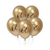 Balon gumowy Beauty&Charm cyfra 60, platynowe j. złote złoty 300mm 12cal Godan (GZ-Z605)